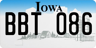 IA license plate BBT086