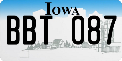 IA license plate BBT087