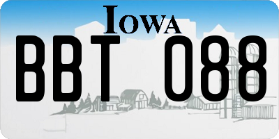 IA license plate BBT088