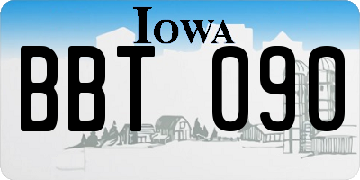 IA license plate BBT090