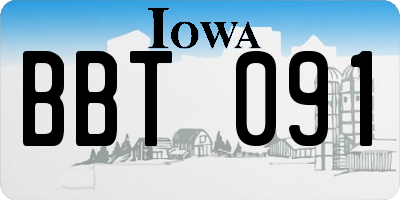 IA license plate BBT091