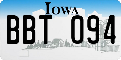 IA license plate BBT094