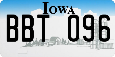 IA license plate BBT096