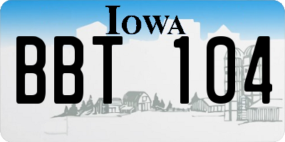 IA license plate BBT104