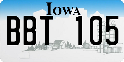 IA license plate BBT105