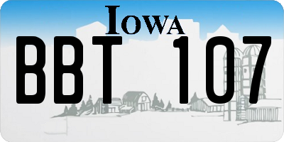 IA license plate BBT107
