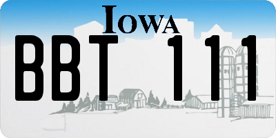 IA license plate BBT111