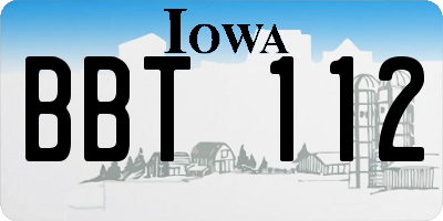 IA license plate BBT112