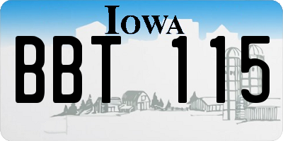 IA license plate BBT115
