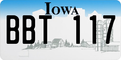 IA license plate BBT117