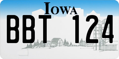 IA license plate BBT124