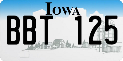 IA license plate BBT125