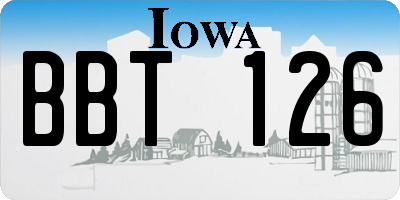IA license plate BBT126