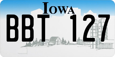 IA license plate BBT127