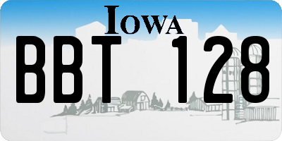 IA license plate BBT128