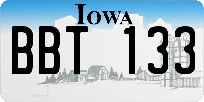 IA license plate BBT133