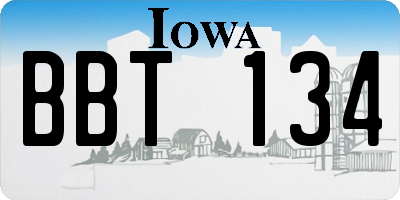 IA license plate BBT134