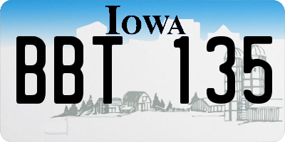 IA license plate BBT135