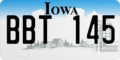 IA license plate BBT145