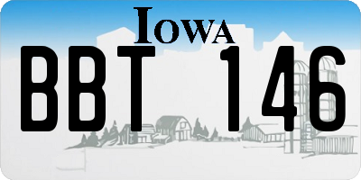 IA license plate BBT146