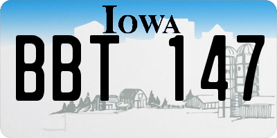 IA license plate BBT147