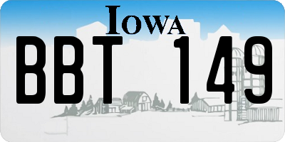 IA license plate BBT149