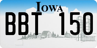 IA license plate BBT150