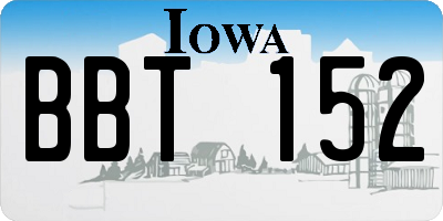 IA license plate BBT152