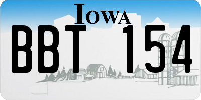 IA license plate BBT154
