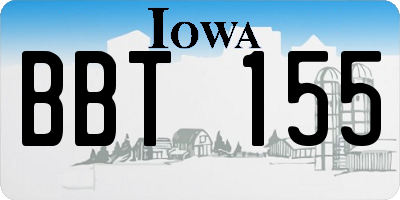IA license plate BBT155