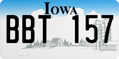 IA license plate BBT157