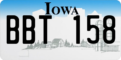 IA license plate BBT158