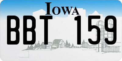 IA license plate BBT159