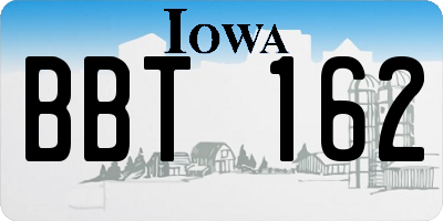 IA license plate BBT162
