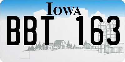 IA license plate BBT163