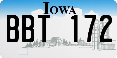 IA license plate BBT172