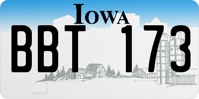 IA license plate BBT173