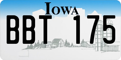 IA license plate BBT175