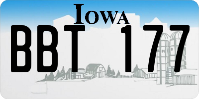 IA license plate BBT177