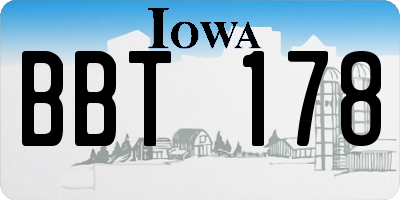 IA license plate BBT178