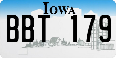 IA license plate BBT179