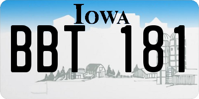 IA license plate BBT181