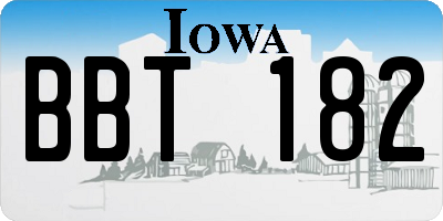 IA license plate BBT182