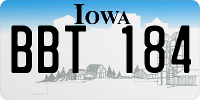 IA license plate BBT184