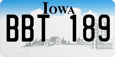 IA license plate BBT189