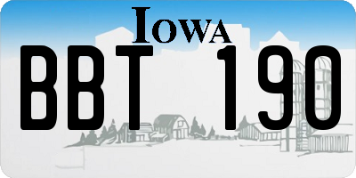 IA license plate BBT190
