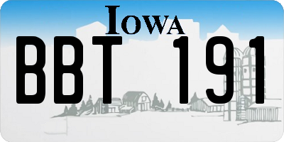 IA license plate BBT191
