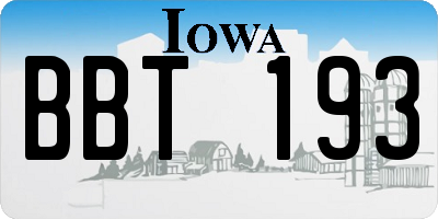 IA license plate BBT193