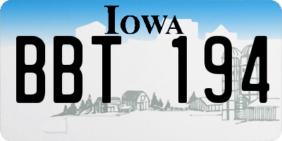 IA license plate BBT194