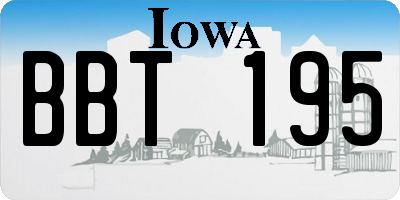 IA license plate BBT195